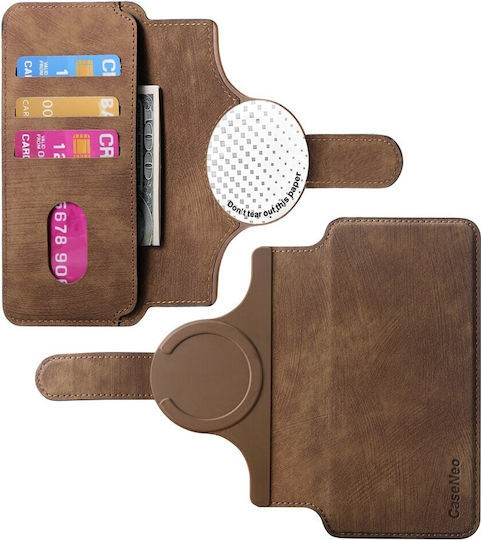 Caseneo Mw-03s Magnetic Detachable Wallet Case Smartphones 6.7 Inches Brown Universal Book Cover