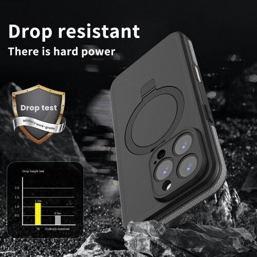 Redpepper IP68 Waterproof Case Magsafe Support Base iPhone 16 Pro Black