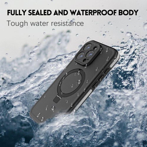 Redpepper IP68 Waterproof Case Magsafe Support Base iPhone 16 Pro Black