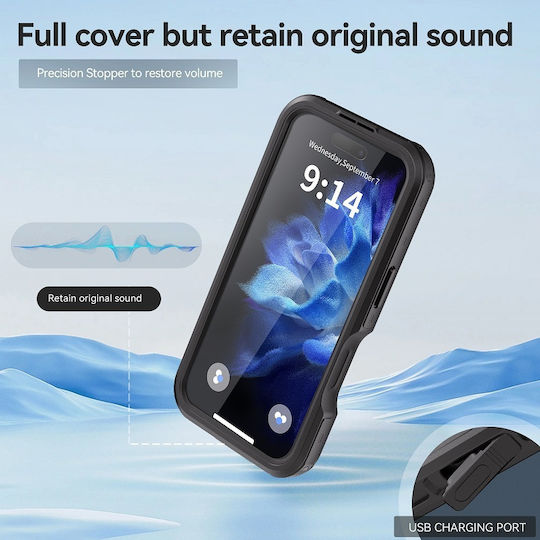 Redpepper D-up Series IP68 Waterproof Case Magsafe iPhone 16 Black