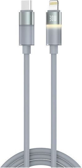 MLK+ LED USB-C to Lightning Cable 30W Grey 1m