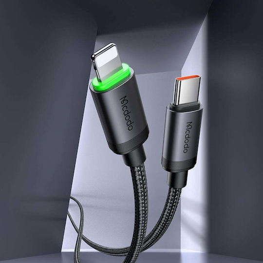 Mcdodo Плетен USB-C Мъжки към Lightning Кабел 36W Черен 1м CA-4820