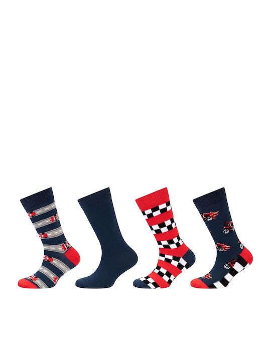 Camano Kids' Sport Socks Blue Red 4 Pairs
