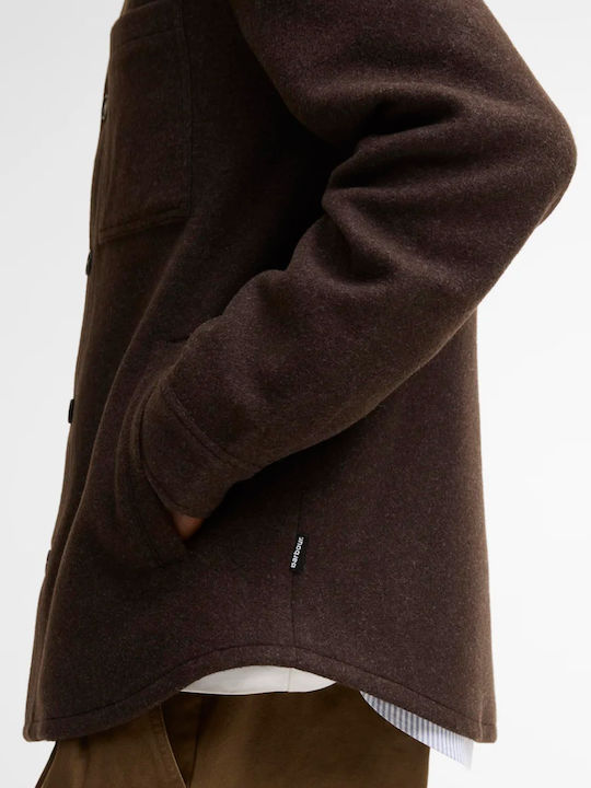 Дълъг ръкав Overshirt Тъмнобежов