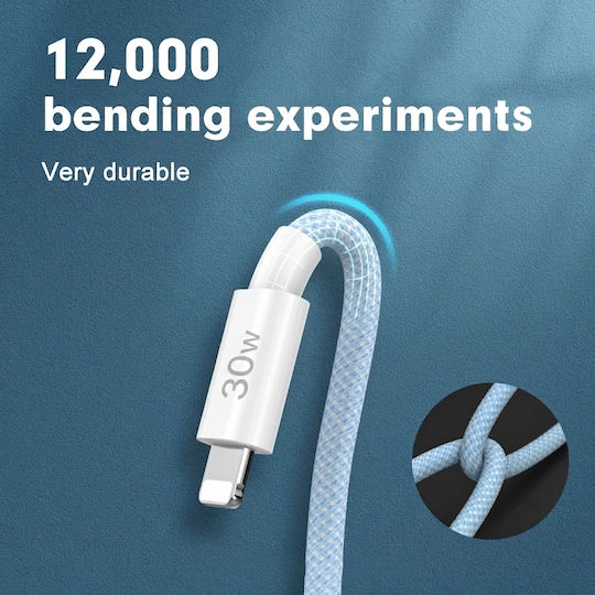 Leewello Lw-218 USB-C to Lightning Cable 30W Blue 1m (783208)
