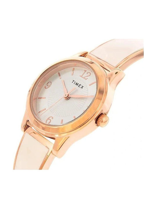 Timex Дамски Часовник 25mm Кварцов с Розово Злато Стоманена Браслет Timex Дамски Часовник 25mm Кварцов с Розово Злато Стоманена Браслет