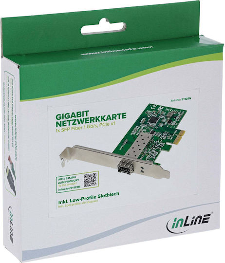 Inline Gigabit Netzwerkkarte 1x Sfp Faser 1gb/s Pcie X1 Inklusive Lp Slot Halterung