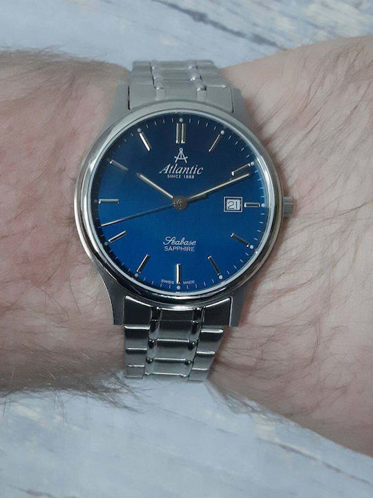 Men's Watch 40mm Battery with Silver Metal Bracelet