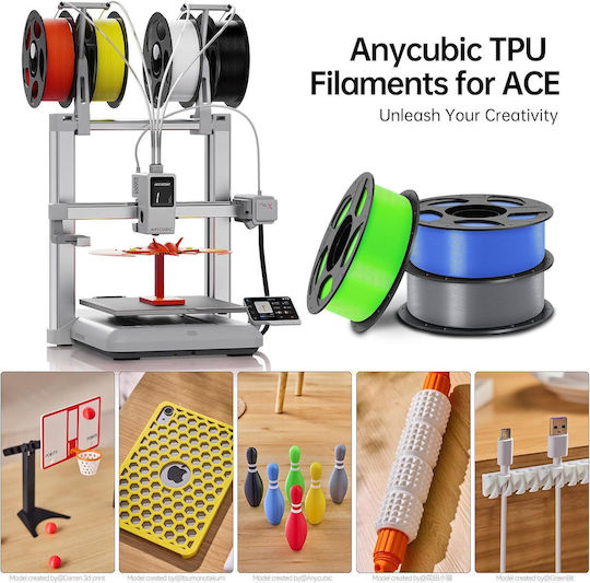Anycubic TPU 3D Printer Filament Μαύρο 1kg
