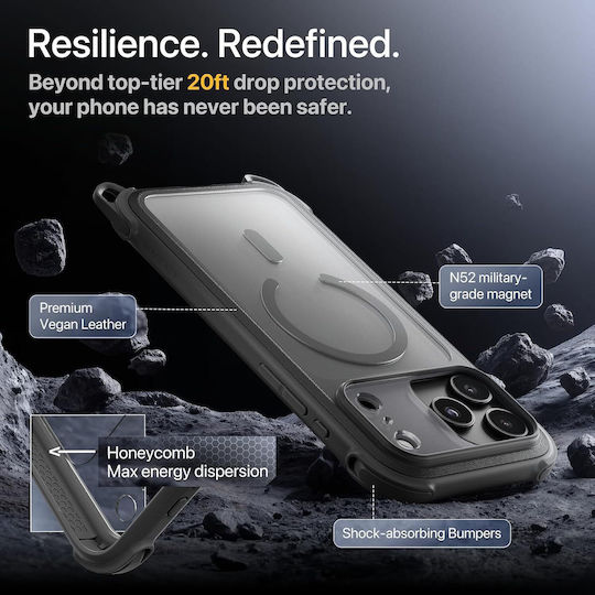 Калъф Mageasy Odyssey Каишка За Врата Rugged Съвместим С Magsafe Черен За iPhone 18 Pro Max/17 Pro Max
