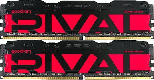 GoodRAM RIVAL Radiant Red DDR4 16GB RAM με 2x8GB Modules και Ταχύτητα 3200 για Desktop
