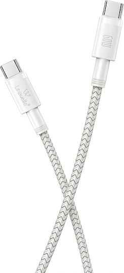 Leewello USB 2.0 Cable USB-C male - USB-C 100W PD Λευκό 1m 783223-ΛΕΥΚΟ