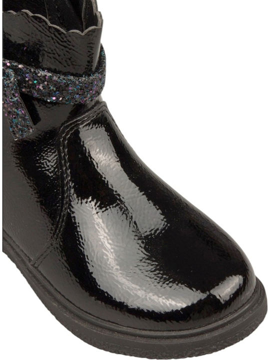 Kinderstiefel aus Lackleder Schwarz