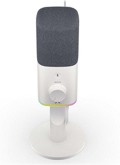 Qube Microphone XLR USB Tabletop In White Color