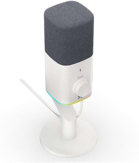 Qube Microphone XLR USB Tabletop In White Color