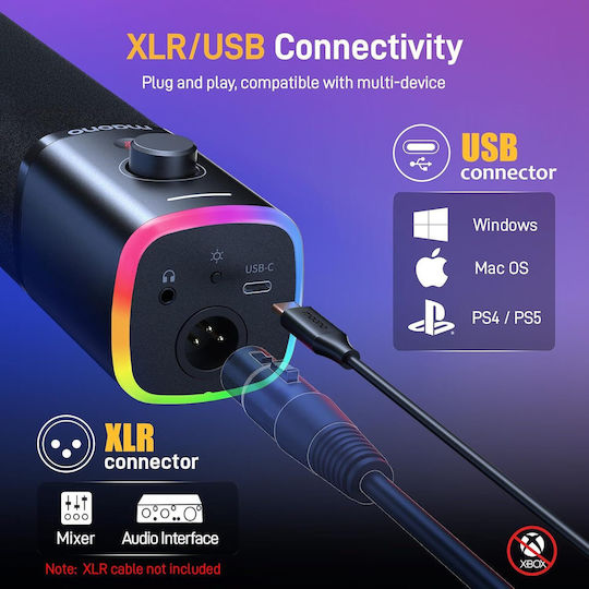 Maono PD100XS Комплект Динамичен Настолен Микрофон за Вокал