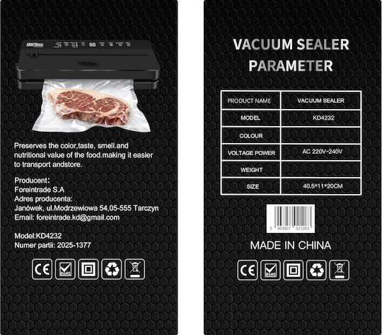 Kraft & Dele Sigilatoare cu vid cu Lungimea de sigilare maximă 300mm
