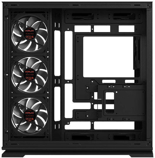 Krux Atron Gaming Midi Tower Computer Case with Side Window and ARGB Lighting Black