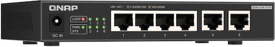 QNap QSW-2104-2T Unmanaged L2 Switch με 6 Θύρες Ethernet
