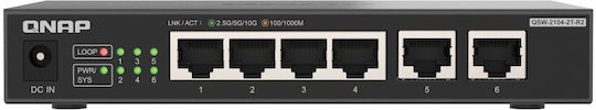 QNap QSW-2104-2T Unmanaged L2 Switch με 6 Θύρες Ethernet