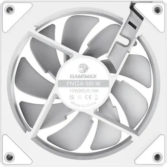GameMax VEGMFN12AS8IPWH Ventilator Carcasă 120mm (1600rpm / 44.35cfm) cu Iluminare ARGB Alb
