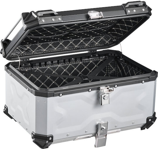 Vevor Motorrad-Topcase Aluminium 65lt Silber