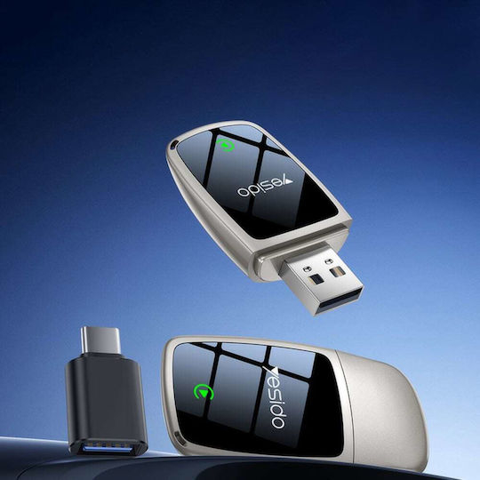 Yesido Km29 Kabelloser Carplay-Adapter Usb-c Bluetooth V4.2 1080p Dual-Band Wi-Fi 5g/2.4g Ota-Update Grau