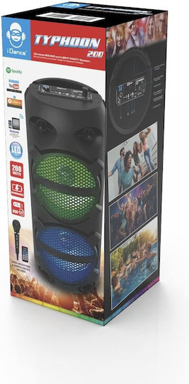 iDance Boxă Karaoke Cu Fir Microfon Typhoon 200 Negru
