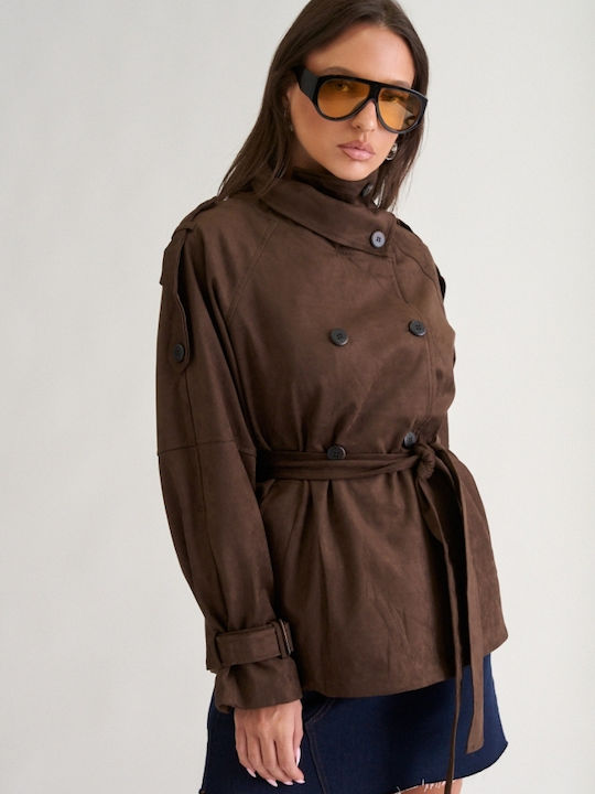 Women's Dark Brown Gabardine