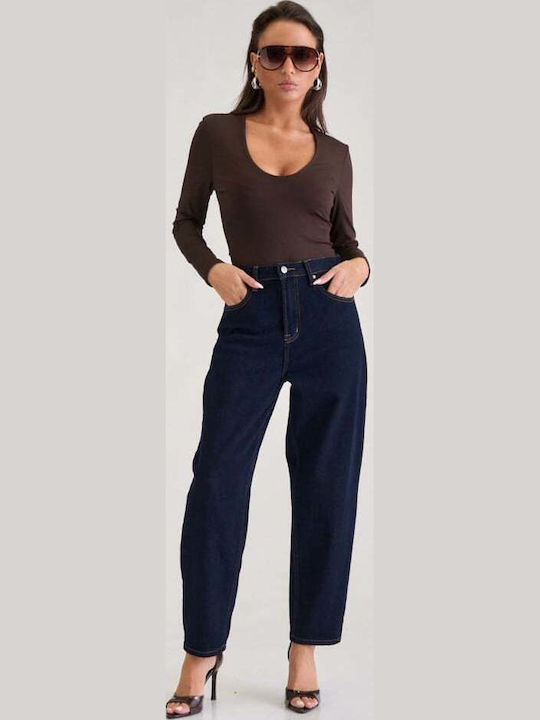 Deep Neckline Brown Bodysuit