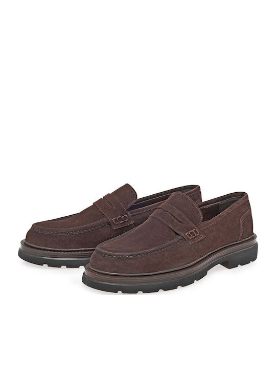 Suede Ανδρικά Loafers σε Καφέ Χρώμα