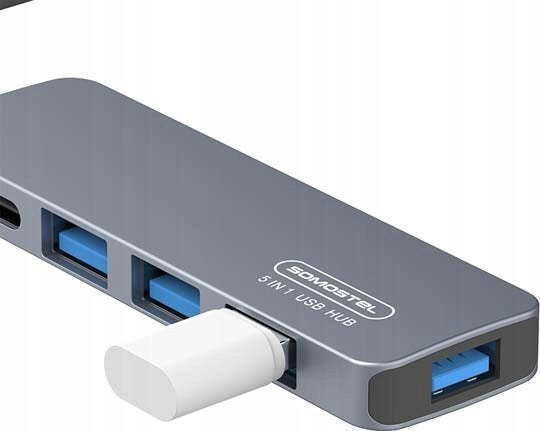 Canyon USB-Hub mit 4 Anschlüssen USB 3.0 mit USB-C Anschluss Silber