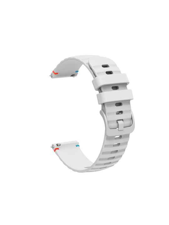 Garmin Venu 3s Silicone Strap Embossed Wave Style 18mm White