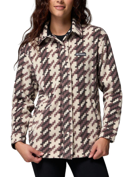 Benton Springs Ii Lange Fleece Strickjacke für Damen Creme