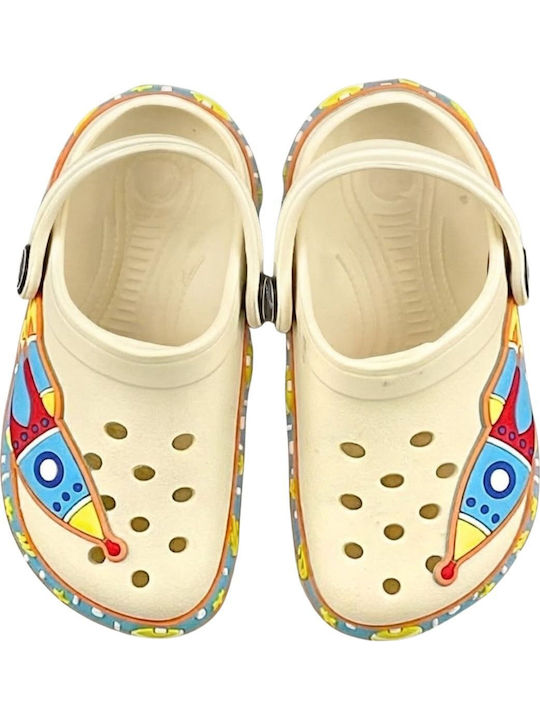Kids Beach Clogs Beige