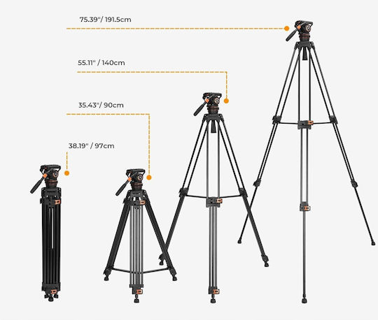 K&F Concept Kamerastative aus Aluminium bis 192cm und Belastbarkeit 4.25kg