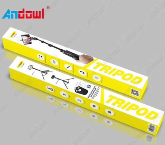 Andowl Q-l1388 Selfie Stick Mobile Tripod & Photography Tripod Bluetooth Black