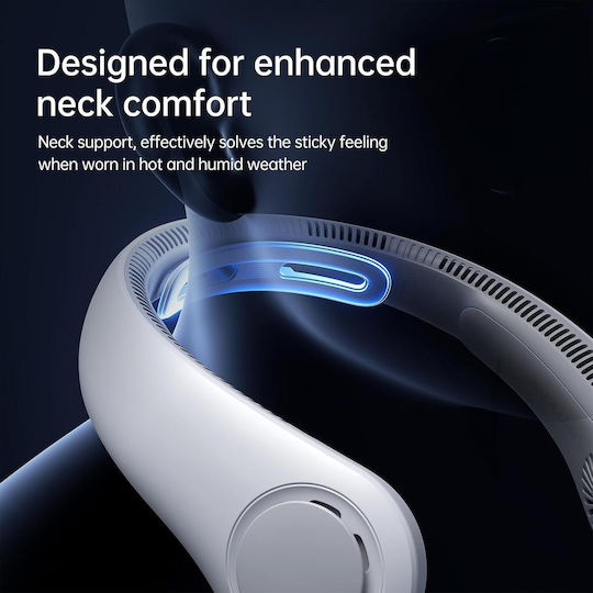 JisuLife Neck Ανεμιστηράκι Λαιμού USB Χωρίς Πτερύγια Γκρι