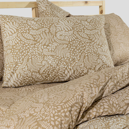 Lino Home Комплект Плик за Завивка 160x240cm Единичен с Калъфка за Възглавница Beliz Бежов
