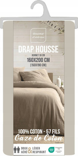 Douceur d'Intérieur Super-Double Fitted Bed Sheet 160x200cm Angelia