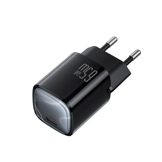 Mcdodo GaN Handyladegerät mit USB-C Ausgangsanschluss und Kabel USB-C - USB-C 65W Schwarz (CH-8262)