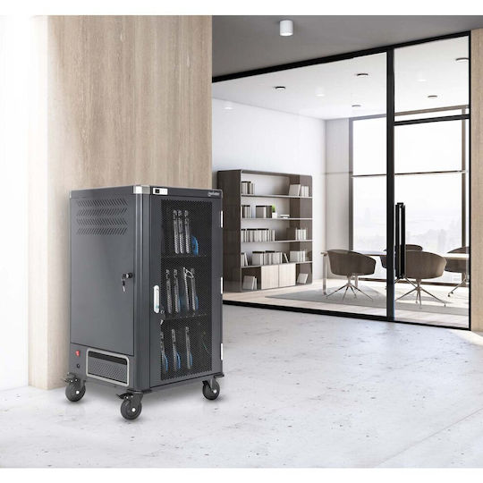 Manhattan Manhattan Cabinet Station Cart Charging 30 Laptops 16" 30 Ac 230v Sockets
