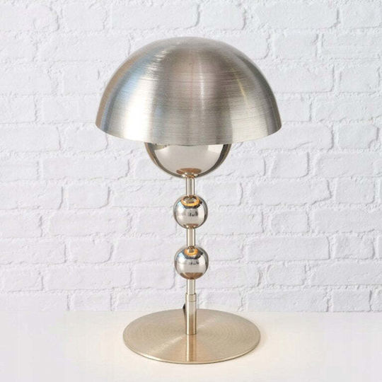 Boltze Metallisches Tischlampen LED mit Silbernem Hut und Basis