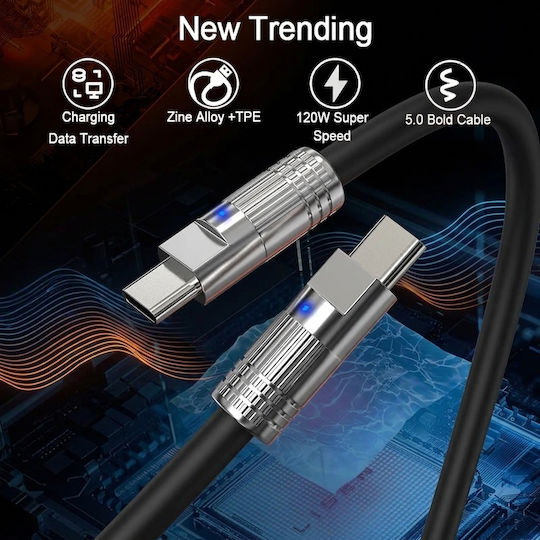 Leewello Leewello USB Typ-C Kabel Männlich Schwarz 3m
