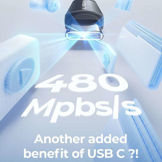 Lisen Cablu Magnetic / Braided USB-C tată - USB-C 140W Gri 2m YL0124070021