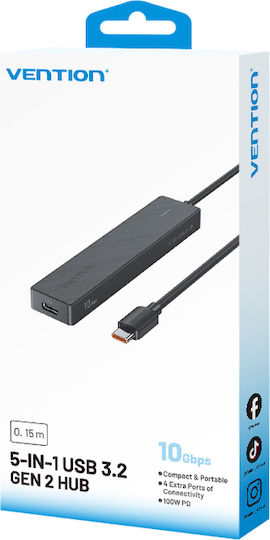 Vention Hub 5 Θυρών USB 3.2 με σύνδεση USB-C