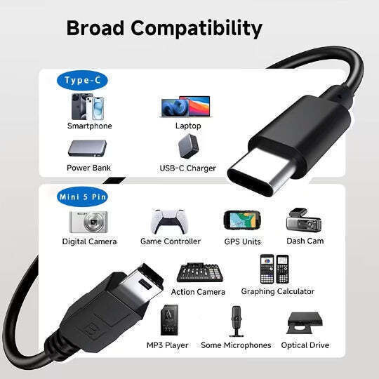 USB 2.0 кабел USB-A мъжки Черен