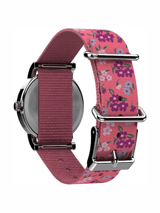 Timex Damenuhr 31mm Batterie mit Rosa Stoffarmband