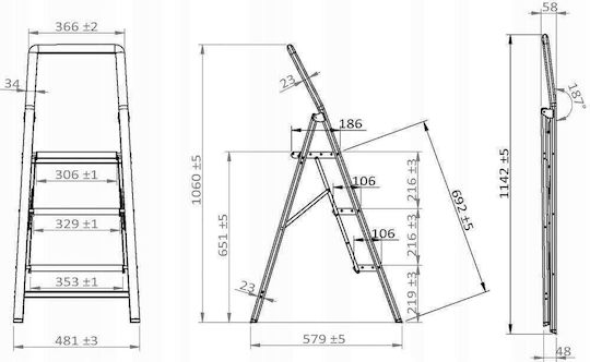 Wenko Leiter Aus Aluminium mit 3 Stufen