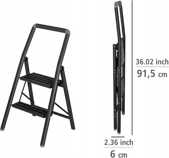 Wenko Aluminium-Leiter mit 2 Stufen
